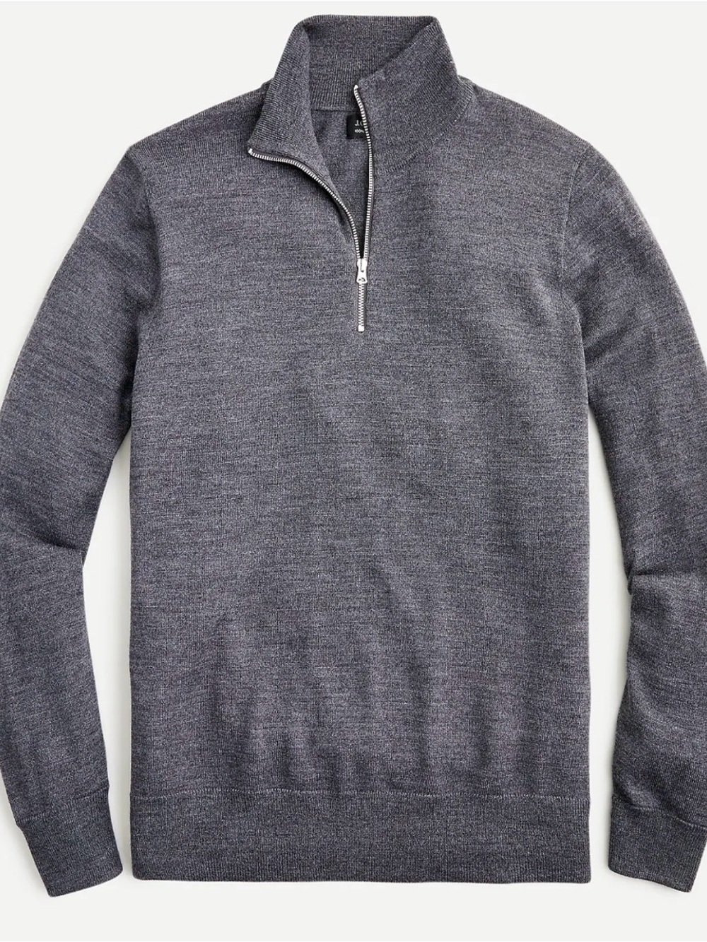 NWOT J. Crew Men's Merino Wool Half-Zip Sweater - Heather Gray